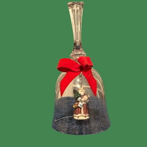 Glass Santa bell, almost five inches tall.